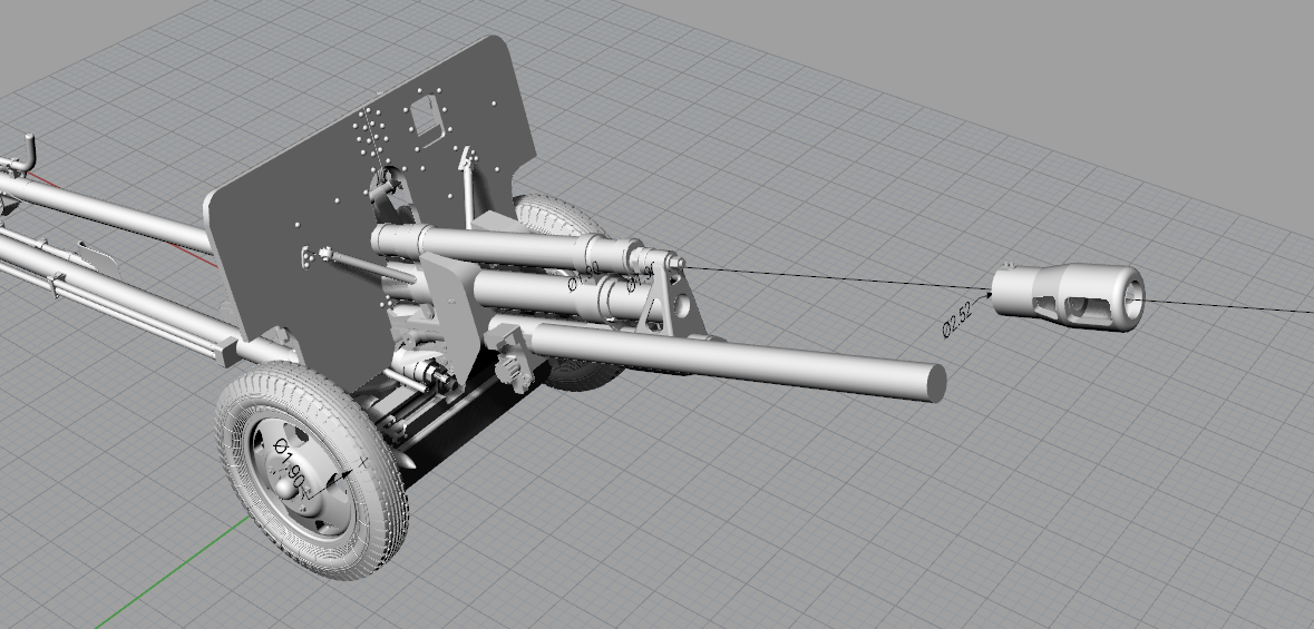 76-мм дивизионная пушка образца 1942 года (3D-модель для 3D-принтера в формате STL) модель в масштабе  фото 1