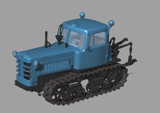 ДТ-75 трактор (3D-модель для 3D-принтера в формате STL) модель в масштабе  фото 1